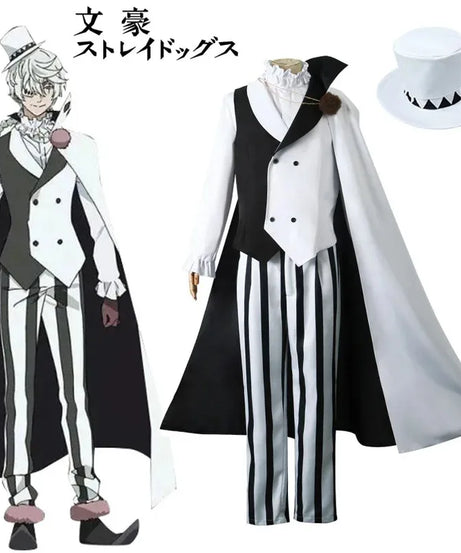 Nikolai Gogol Cosplay Costume Anime Bungou BSD Season 4 Nikolai Cosplay Cloak Cape Uniform Suit Wig Halloween