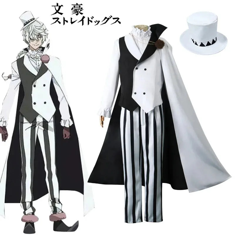 Nikolai Gogol Cosplay Costume Anime Bungou BSD Season 4 Nikolai Cosplay Cloak Cape Uniform Suit Wig Halloween