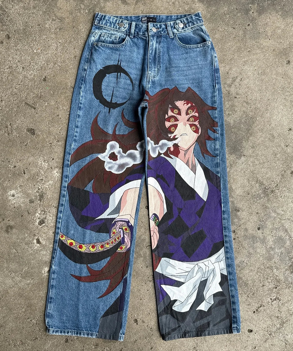 Demon Slayer Harajuku Baggy Jeans – Wide Leg Y2K Streetwear Pants