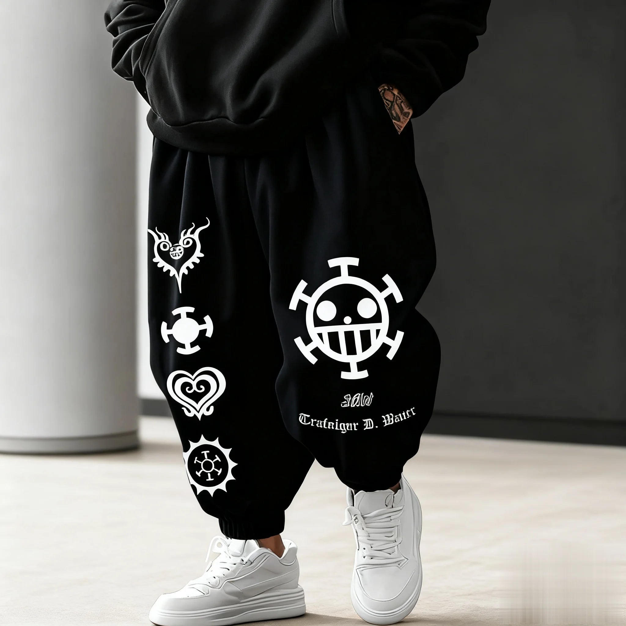 One Piece Anime Print Men's Loose Casual Sports Pants Streetwear Fashion Daily Wear Cotton Trousers Y2k Sweatpants Summer Autumn