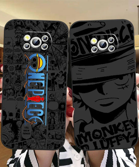 Anime Art One Piece Luffy For Xiaomi Mi Poco F5 F4 F3 X6 X5 X4 X3 M6 M5 M5S M4 M3 C65 Pro GT NFC 5G Black Back Phone Case