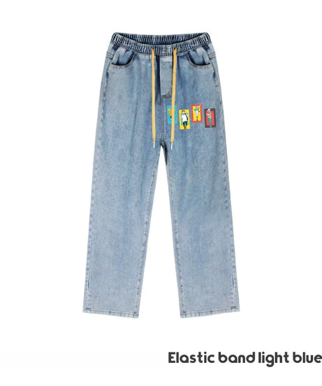 JUJUTSU KAISEN Gojo Yuji Megumi Sukuna Anime Daily Trousers Loose Spring and Autumn Wide Leg Pants Casual Jeans