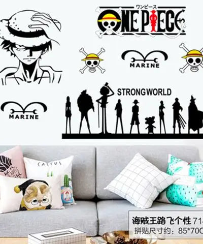 One Piece Anime Luffy Poster Wall Sticker Personality Creative Fashion Boys Dormitory Decoration Wallpaper Self Adhesive