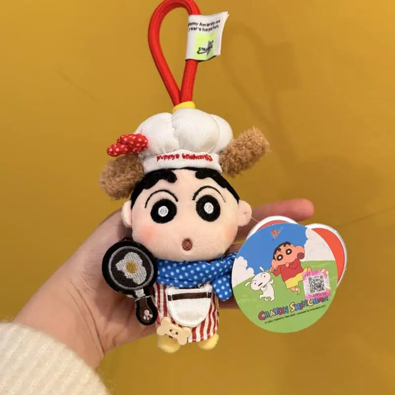 Cute Genuine Chef Series Crayon Shin-chan Plush Doll Keychain Bag Pendant Toy Gift