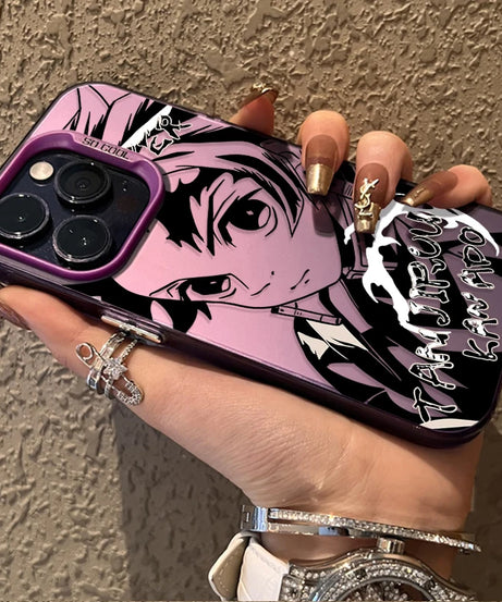 Demon Slayer Matte Shockproof Case – Anime iPhone 7–16 Pro Max SE XR XS