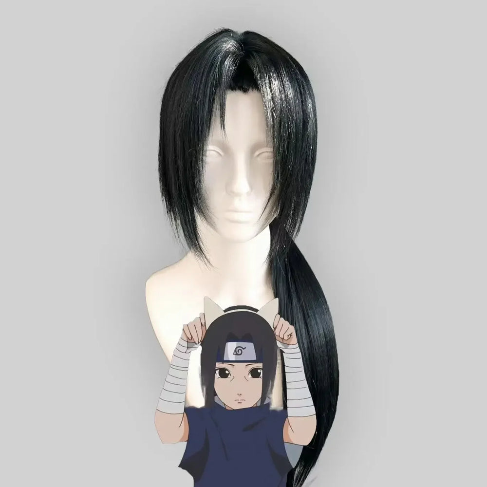 Anime Naruto Itachi Uchiha Cosplay Wig – Heat Resistant Synthetic Black Wig for Adults 6