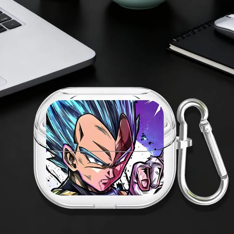 Clear Earphone Cases Cover With Hook Case For Samsung Galaxy Buds 3Pro 4Pro Live 3 FE 2Pro 2 4 Pro Master Roshi V-Vegeta