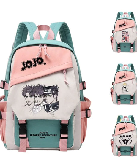 Kujō Jōtarō Anime JoJo's Bizarre Adventure Backpack Student School Bag Canvas Teens Outdoor Travel Backpack Fashion Gift