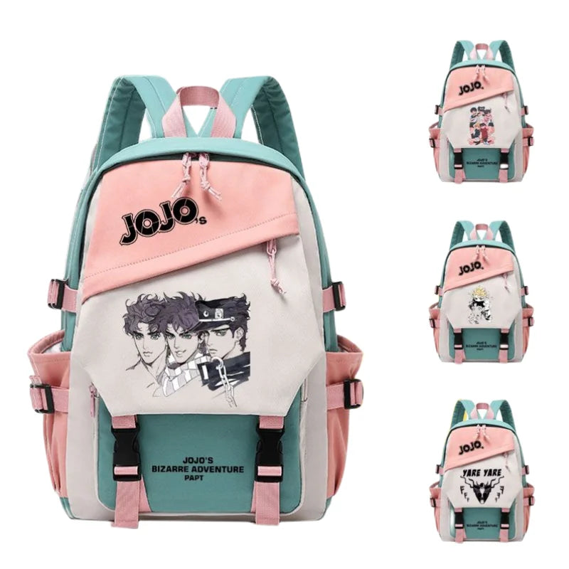 Kujō Jōtarō Anime JoJo's Bizarre Adventure Backpack Student School Bag Canvas Teens Outdoor Travel Backpack Fashion Gift