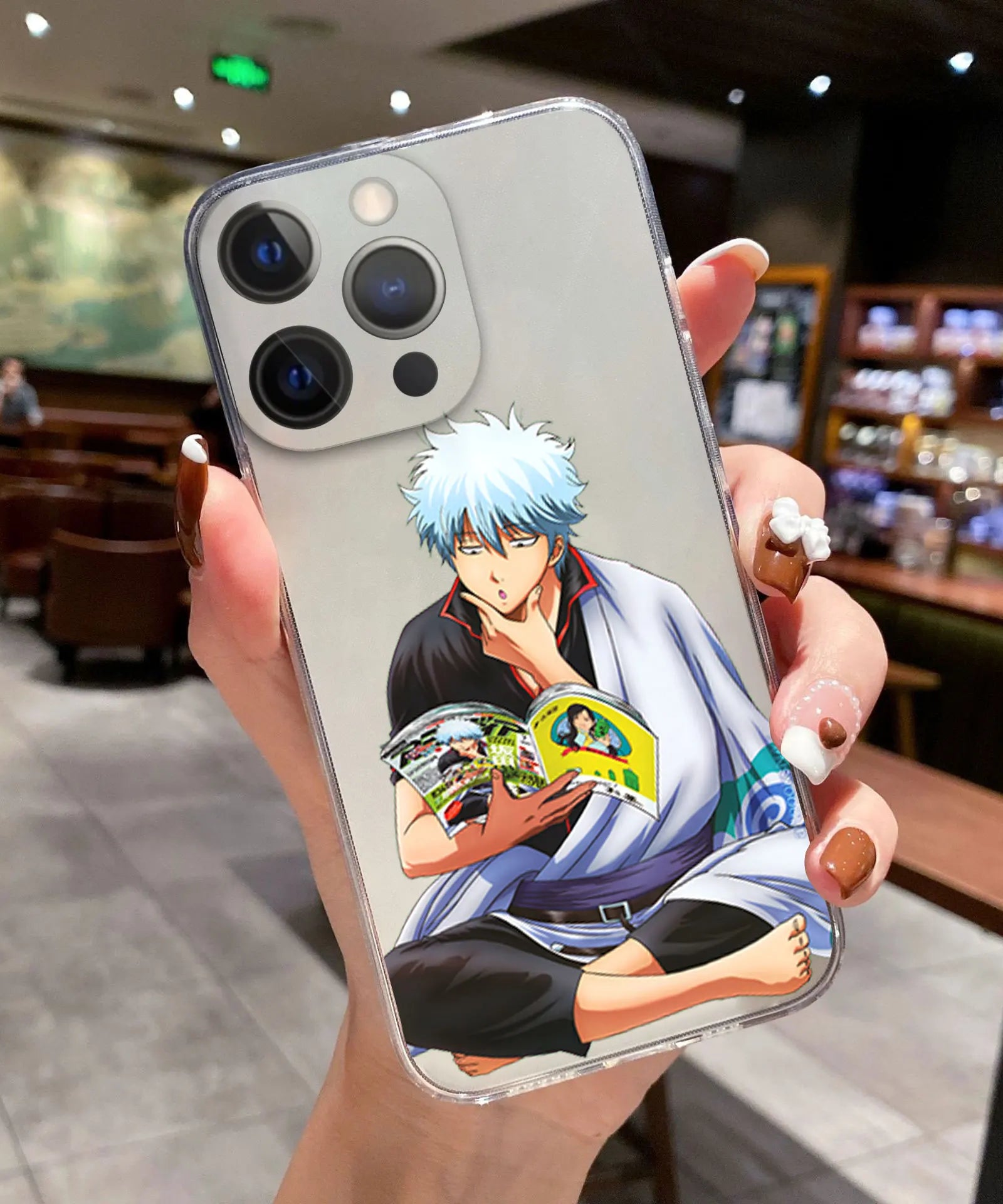 Comics Gintama Gintoki Sakata Phone Cover For iPhone 11 12 13 14 15 16 17 Pro Max 17AIR 16 Plus Clear Soft Silicone TPU Case