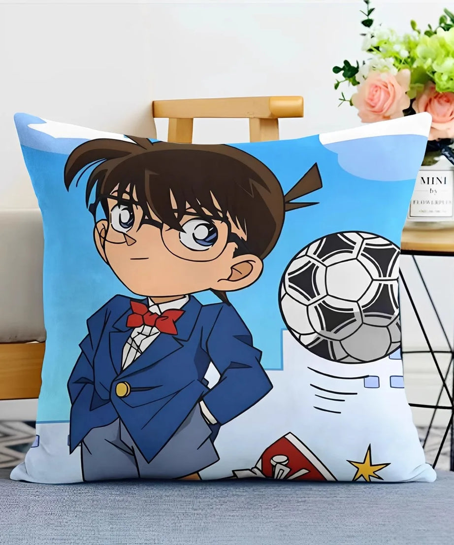Detective Conan Pillowcase – Soft Anime Cushion Cover with Zipper for Sofa & Bedroom Decor