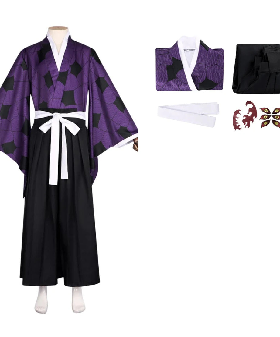 Demon Slayer Anime Peripheral Makomo Kanroji Mitsuri Kokushibo Nakime Costume  Style Kimono Cos Outfit Halloween Party