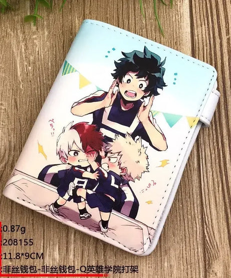 Anime My Hero Academia Todoroki Shoto Men's Wallets Midoriya Izuku Card Holders Purse
