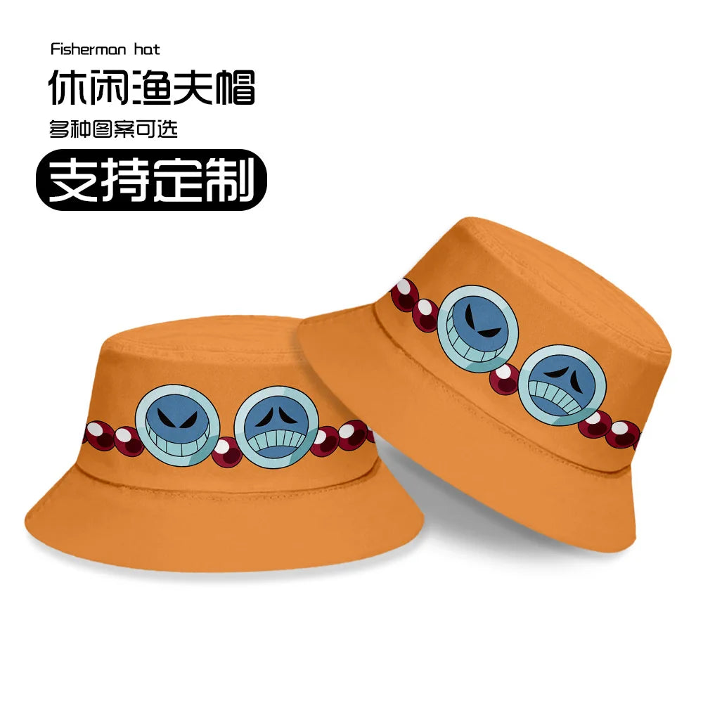 Anime One Piece Luffy Zoro Sanji Sunshine Caps COS Personality Cap Couple Fashion Casual Student Fisherman Hat Gift Prop