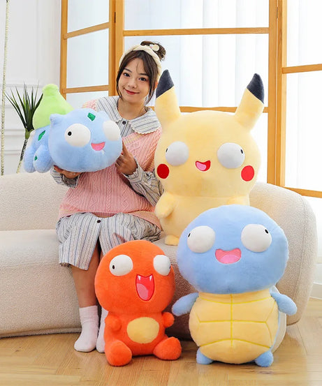 23cm Cute Pokemon Pikachu Charmander Squirtle Bulbasaur Plush Stuffed Toy Pillow Decor Birthday Gift Doll