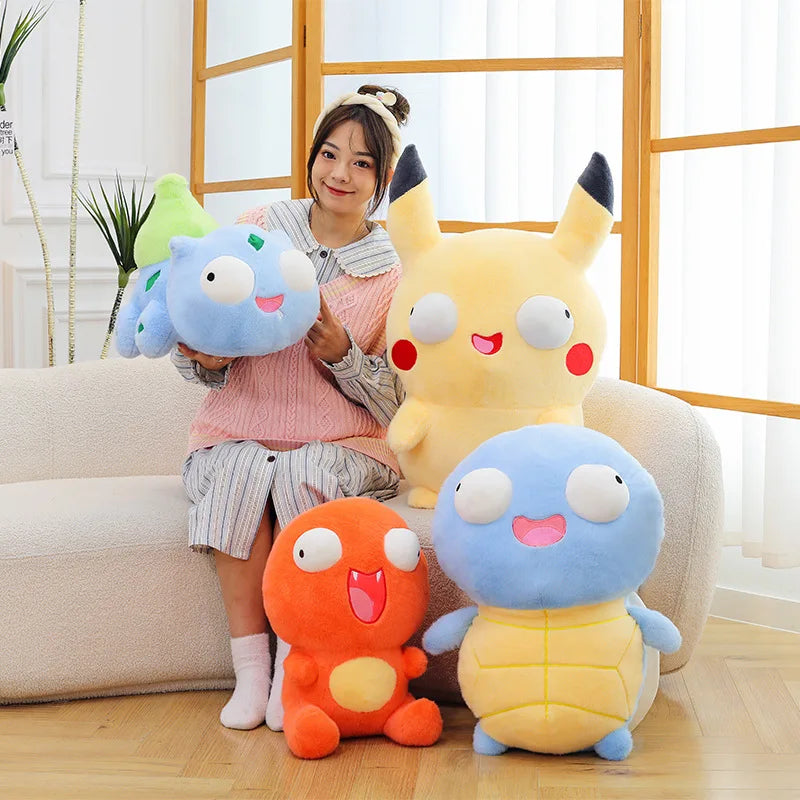 23cm Cute Pokemon Pikachu Charmander Squirtle Bulbasaur Plush Stuffed Toy Pillow Decor Birthday Gift Doll