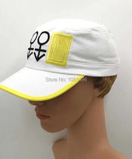 Anime JoJo's Bizarre Adventure Baseball Cap Kujo Jotaro Cosplay Hat White Peaked Cap