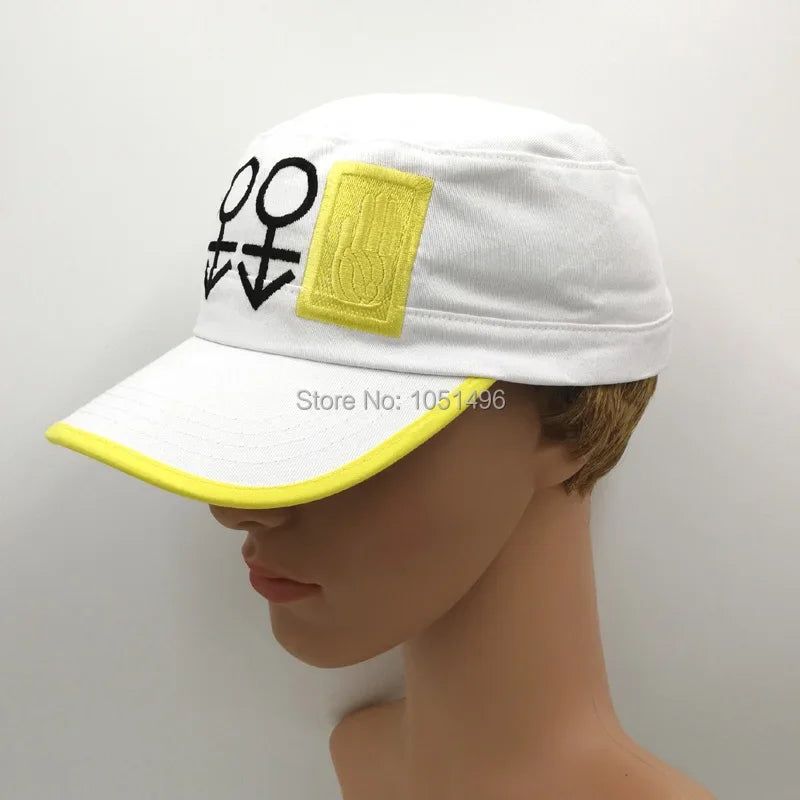 Anime JoJo's Bizarre Adventure Baseball Cap Kujo Jotaro Cosplay Hat White Peaked Cap
