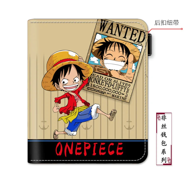 Anime One Piece Figure Wallet Luffy Purse Zoro Ace Bounty Order Skeleton Pattern Pu Kawaii Wallet Card Holder Purse