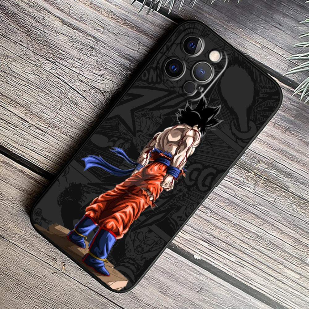 Son Goku Black TPU Case – Dragon Ball Anime iPhone 7–15 Pro Max