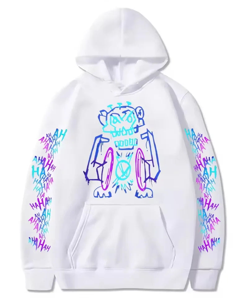 Arcane Jinx Hoodies Hot Anime Monkey Graffiti Sweatshirt Unisex Two Sides Street Sportswear Harajuku Grunge Aesthetic Pullovers