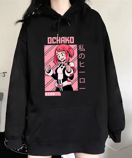 New Fashion Autumn Winter Sweatshirts Anime Ochaco Uraraka Printing Hoodies Fashion Women Men Streetwear Long Sleeve Pullover