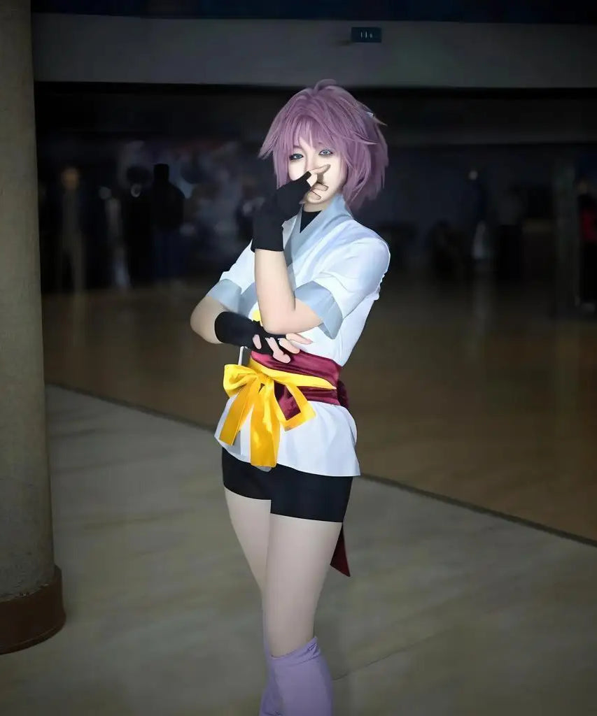 Machi Komacine Cosplay Costume Pink Wig Halloween Carnival Costumes for Women Anime Cosplay Outfits Dress