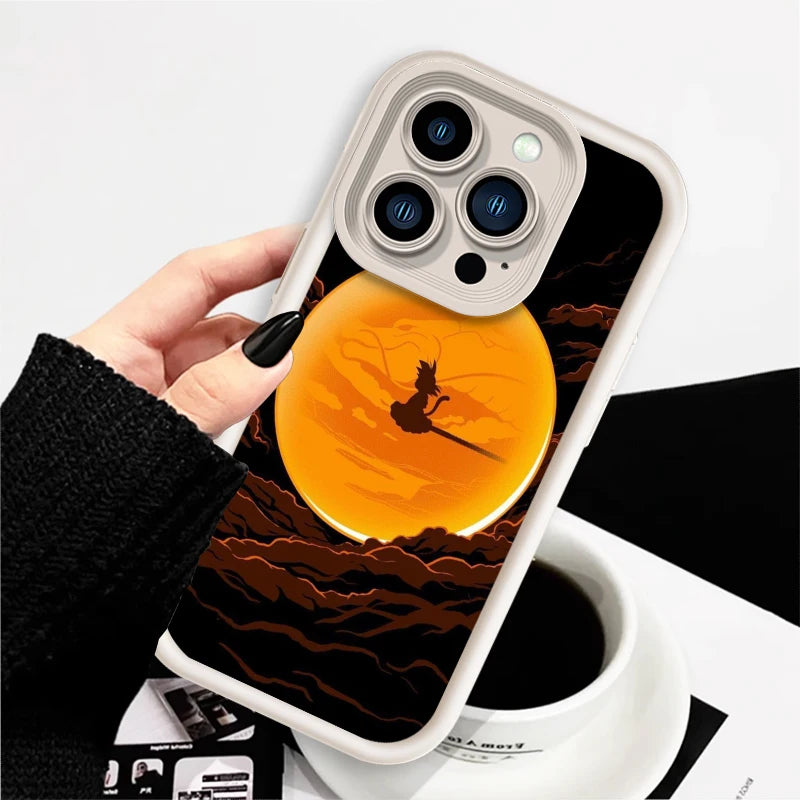 D-Dragon Ball Logo Japan Goku Eye Ladder For Apple iPhone 15 14 13 12 11 XS XR X Pro Max Plus Soft Phone Case