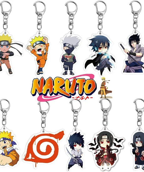 Naruto Keychain Key Accessories Acrylic Key Holder Kakashi Key Chain Ring Jewelry Bag Pendant for Girl Trinket Gift New