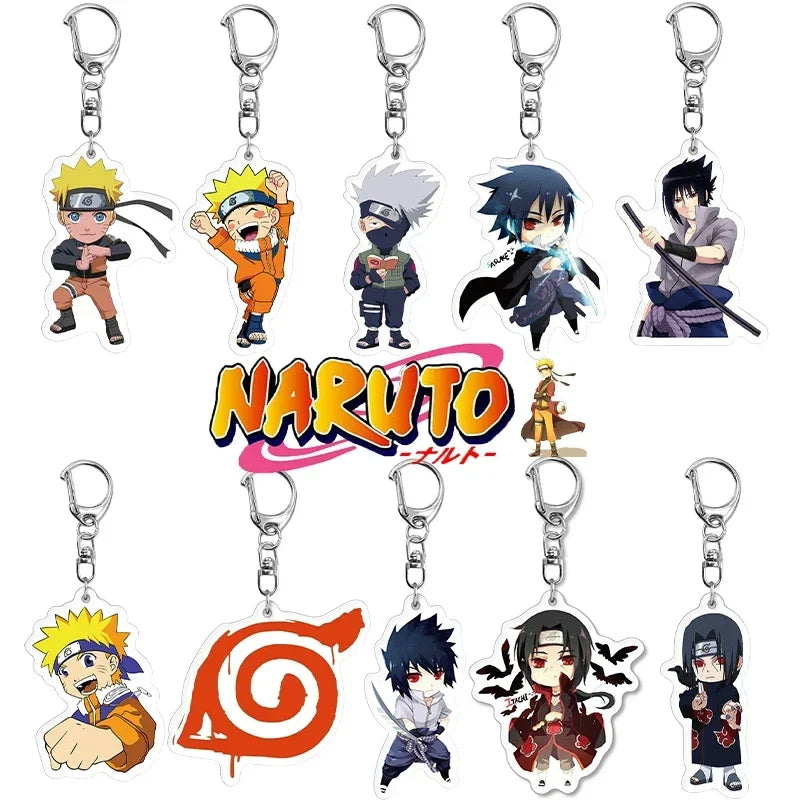 Naruto Keychain Key Accessories Acrylic Key Holder Kakashi Key Chain Ring Jewelry Bag Pendant for Girl Trinket Gift New