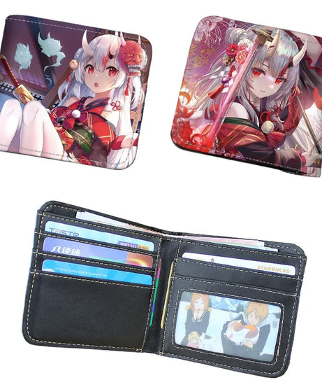 Anime Hololive Short PU Leather Wallet Cute Girls Nakiri Ayame Shirakami Fubuki Gawr Gura Folding Purse Gift