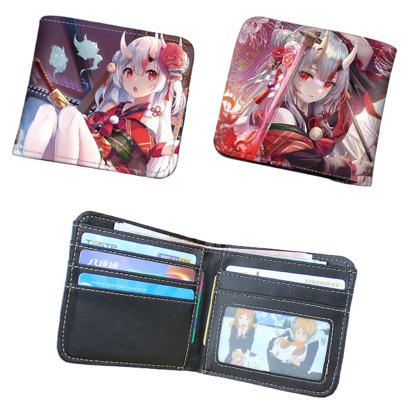 Anime Hololive Short PU Leather Wallet Cute Girls Nakiri Ayame Shirakami Fubuki Gawr Gura Folding Purse Gift