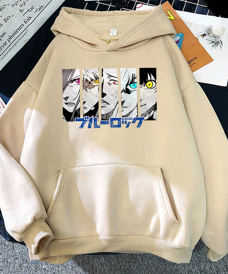 Anime Blue Lock Print Sweatshirt Women'S Casual Top Harajuku Fashion Hooded Sweatshirt Long Sleeve