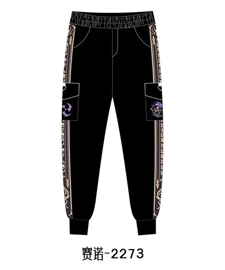 New Genshin Impact Cyno Xiao Zhongli Hu Tao Wanderer Kaedehara Kazuha Cosplay Costume Jogger Trouser Sport Gym Pants Tracksuit