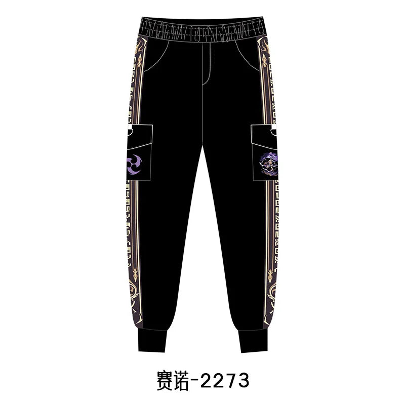 New Genshin Impact Cyno Xiao Zhongli Hu Tao Wanderer Kaedehara Kazuha Cosplay Costume Jogger Trouser Sport Gym Pants Tracksuit
