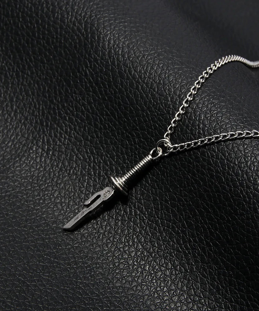 Anime Jujutsu Kaisen Fushiguro Toji Sword Necklace Spear of Tianri Knife Pendant Cosplay Necklaces For Unisex Choker Jewelry