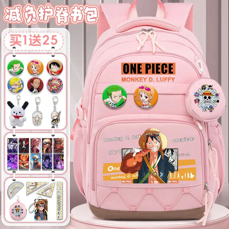 One Piece Luffy Backpack – Large Canvas School & Travel Bag