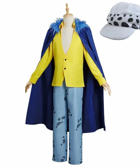 Anime Water Law Tra Falgar Cosplay Costume Trafalgar D Cosplay Suits Uniform For Men Halloween Coat Death Technician Hat
