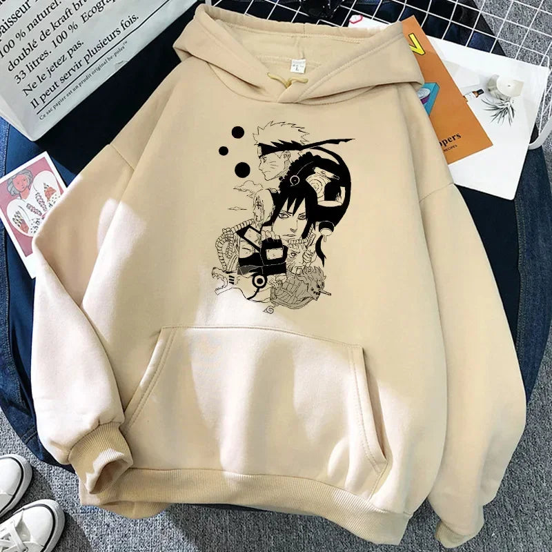 Anime Naruto Akatsuki Graphic Oversized Hoodie – Harajuku Casual Pullover Sweatshirt for Women 7