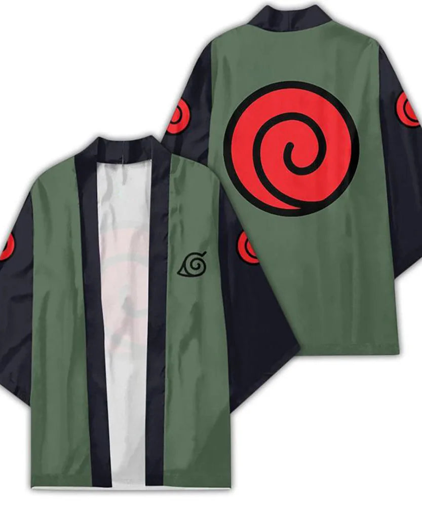 Uchiha Itachi shirt  Kimono Cardigan Print Crow Loose Blouse Shirt Haori Obi Asian Clothes Harajuku Streetwear
