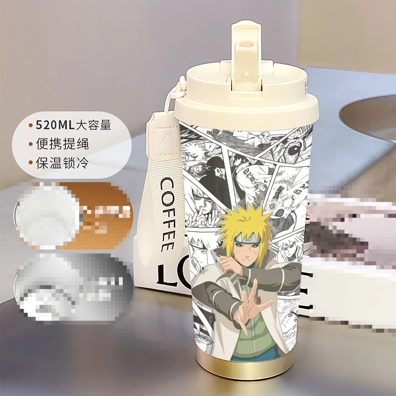 new Uzumaki Naruto cute and cool personality high-value two-dimensional student going out portable straw water cup birthday gift
