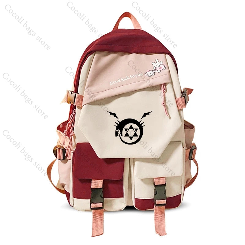 Fullmetal Alchemist Print Backpack — Large-Capacity School Bag