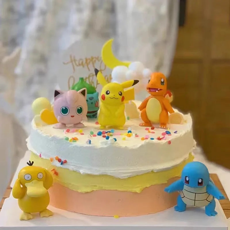 13Pcs/set Pokemon Cake Topper Anime Figure Pikachu Party Happy Birthday Pokemon Cake Decoration Supplies Ornaments Boy