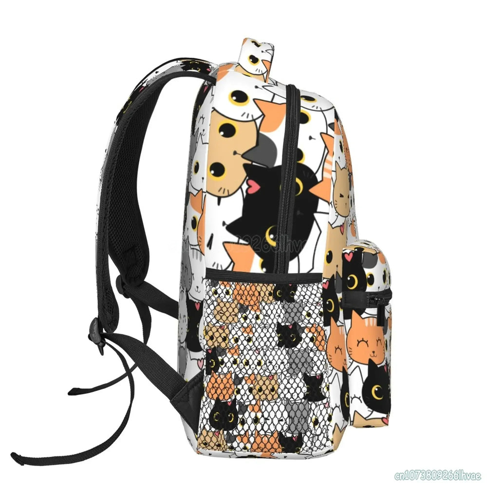 Neko Atsume Backpack — Cute Cat Print School Bag 4