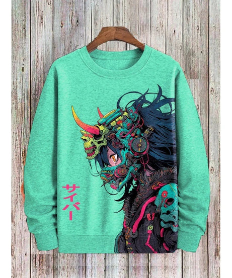 Character Printed Sweatshirt Fashion Spring Autumn Long Sleeve Crew Neck Hoodies Trend Streetwear Oversized Pullover