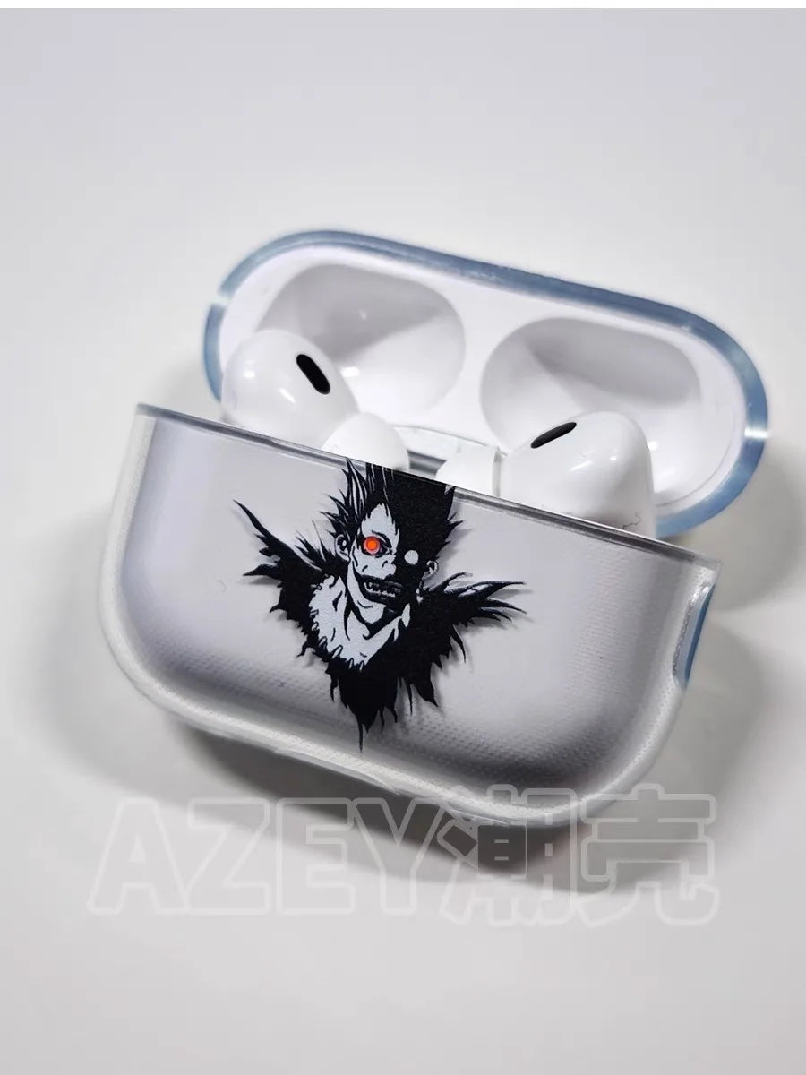 Death Note Earphone Case for Apple Airpods 1 2 3 Pro Yagami Light Lawliet Ryuk Anime AirPods Case Protective Case