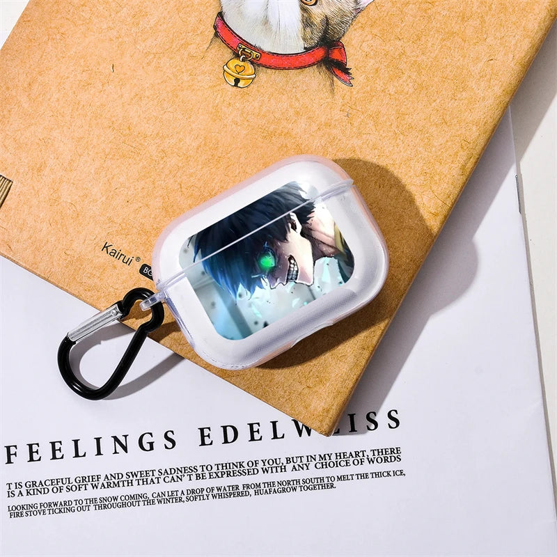 Anime My Hero Academia Midoriya Izuku Case for Airpods Pro 3 2 1 Airpod Cases TPU Transparent Earphone Cover