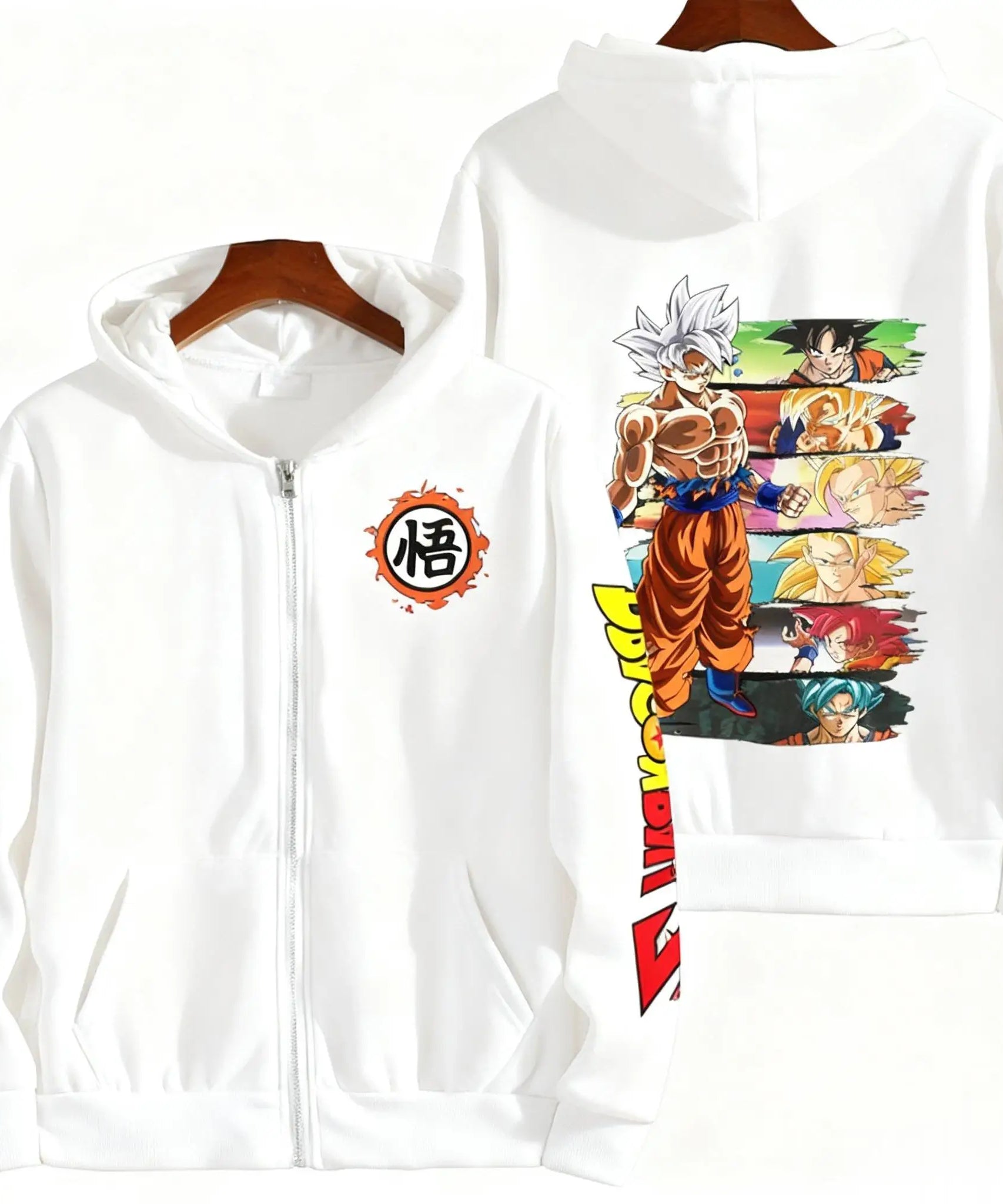 Unisex Oversized Dragon Ball Goku Anime Zipper Hoodie Men Women Casual Streetwear Sweatshirt Jacket New Autumn Fashion Y2k Tops