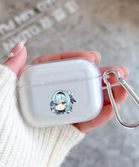 Genshin Impact Anime With Hook Case For AirPods 2 3 1 Cases For Apple AirPods Pro 2 Coque Transparent TPU Earphone Cover