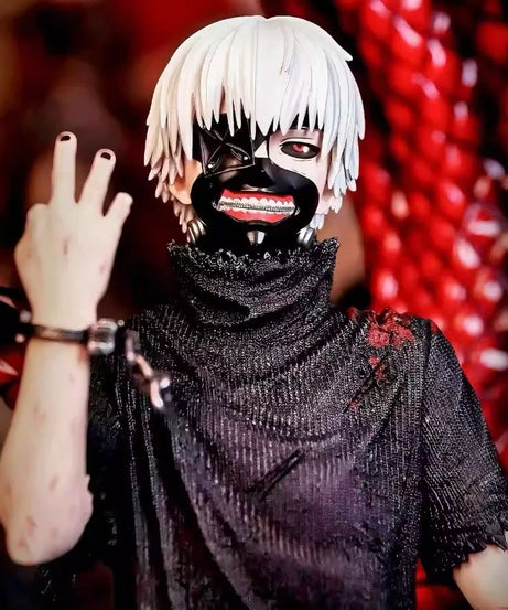 35cm Tokyo Ghoul GK Ken Kaneki White Hair 4 Kagune Action Figure Double Head Statue Collectible Anime Model Toy Desk Decor Gift